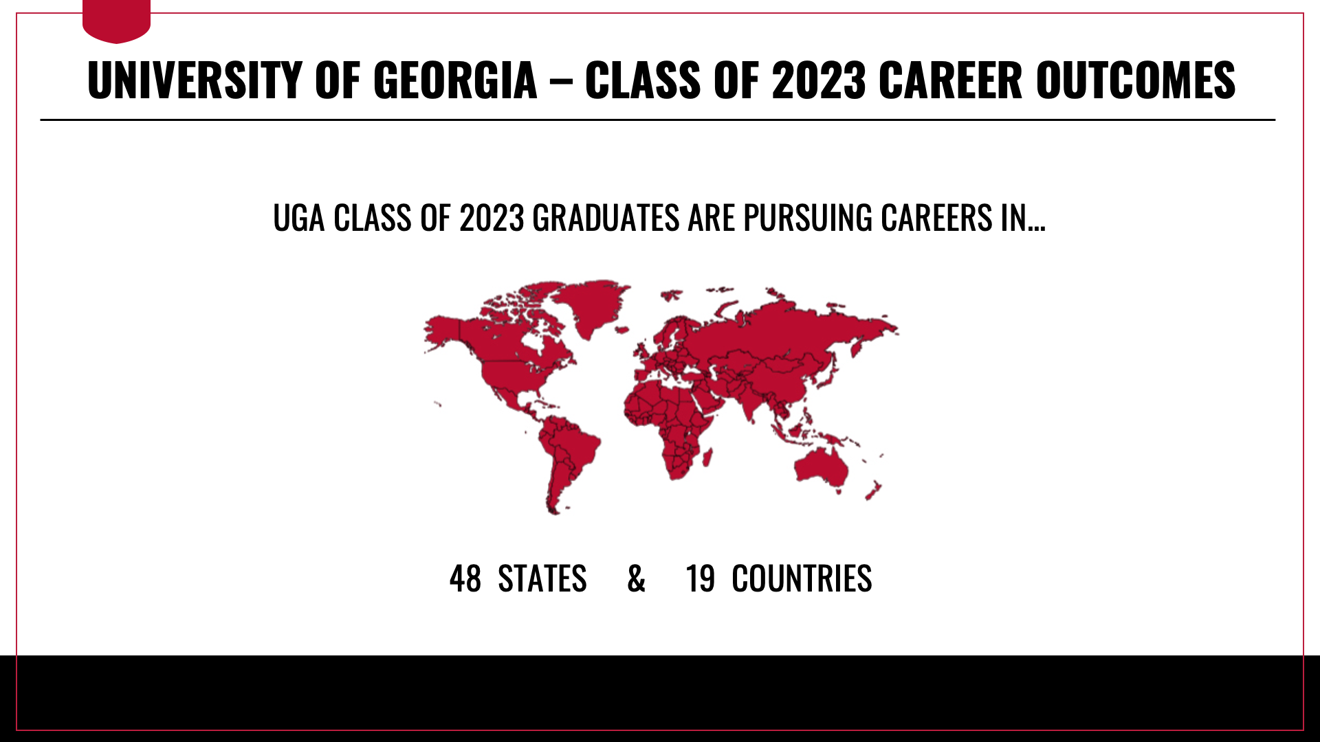 UGA CLASS OF 2023 GRADUATES ARE PURSUING CAREERS IN 48 STATES AND 19 COUNTRIES