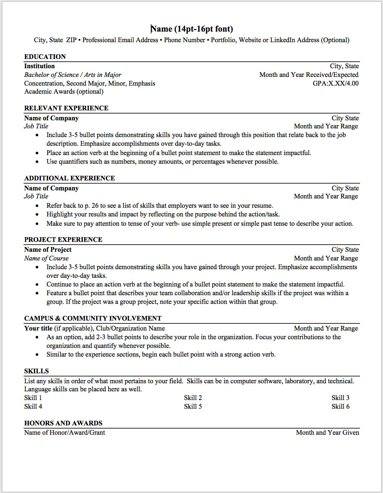 Basic resume template