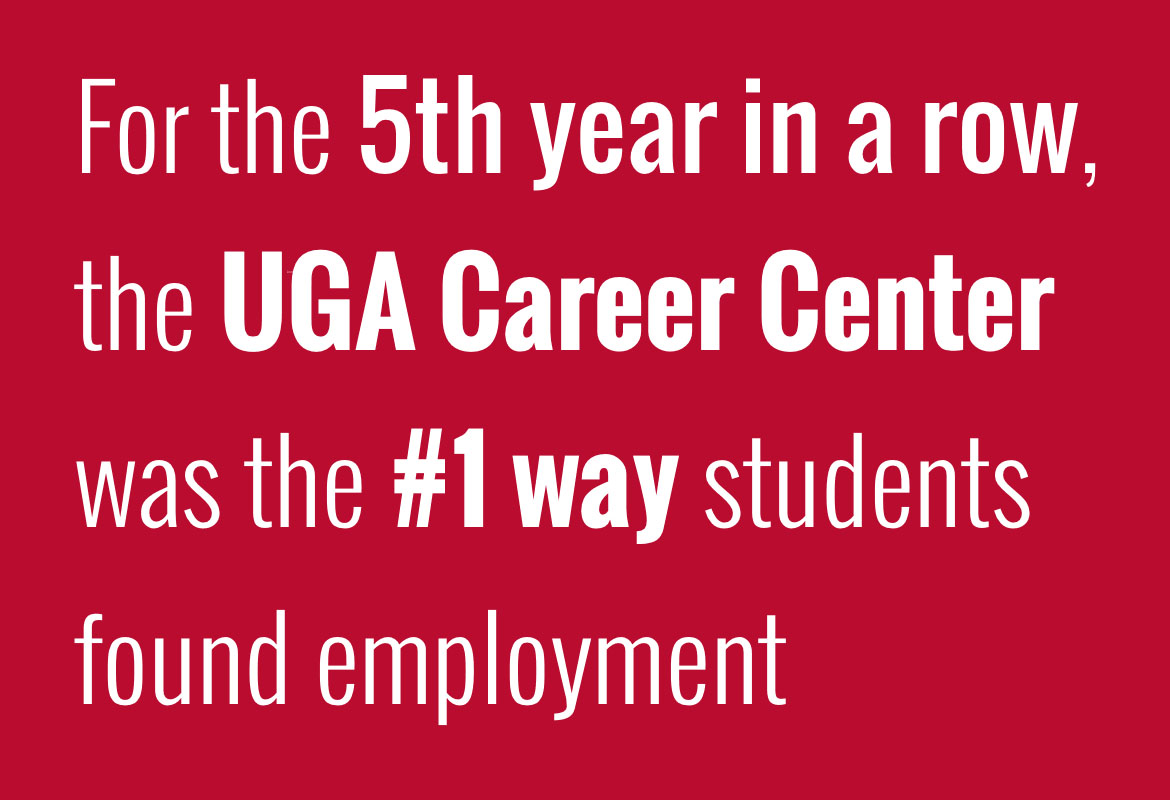 For the fifth year in a row, the UGA Career Center was the number one way students found employment