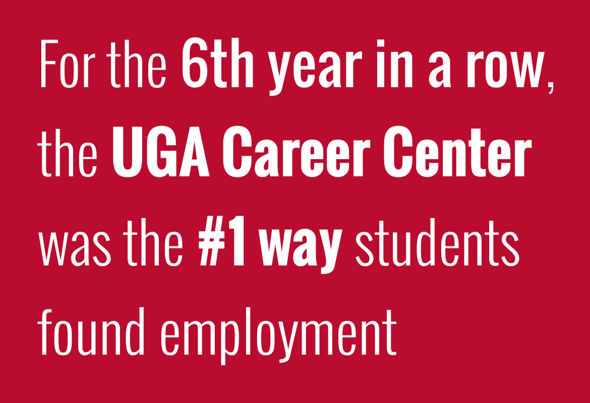 For the sixth year in a row, the UGA Career Center was the number one way students found employment